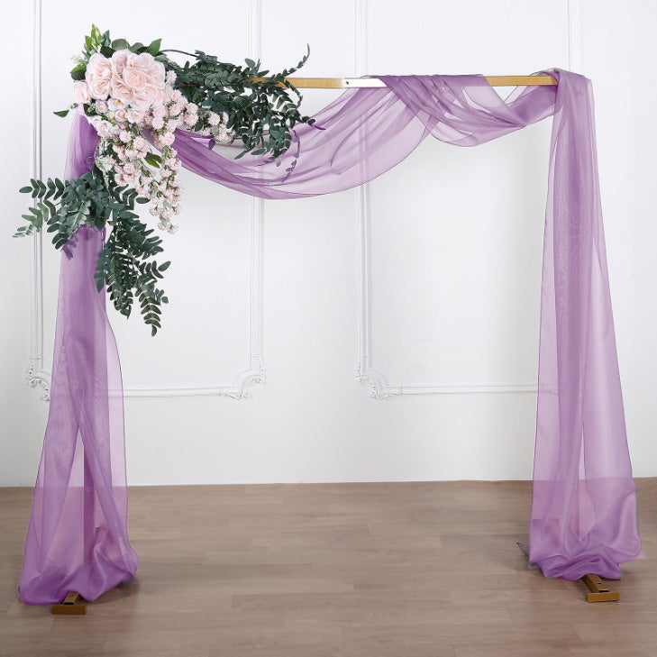 18ft Violet Amethyst Sheer Organza Wedding Arch Drapery Fabric, Window Scarf Valance