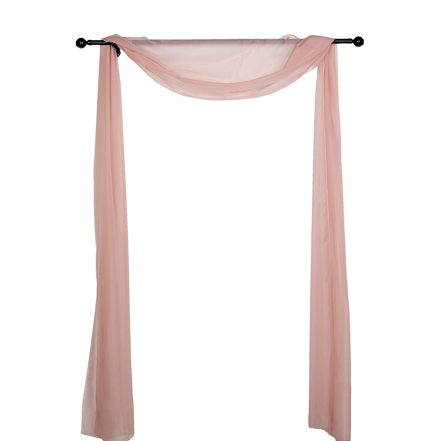 Dusty Rose Arch Drapery Sheer Organza 18 Feet Fabric Window Scarf Valance 