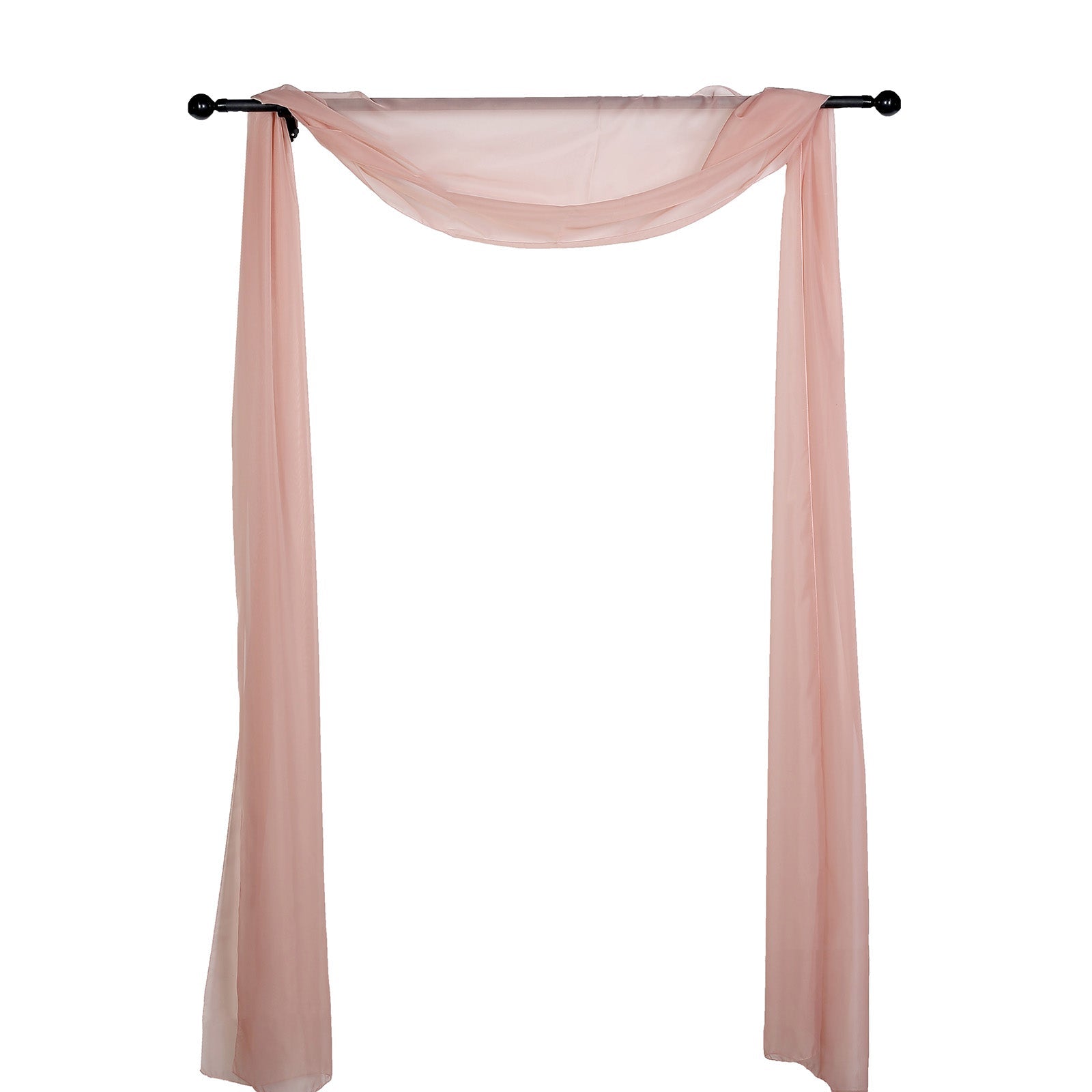 Dusty Rose Arch Drapery Sheer Organza 18 Feet Fabric Window Scarf Valance 