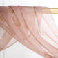 Dusty Rose Color Arch Drapery Sheer Organza Fabric 18 Feet Window Scarf Valance 