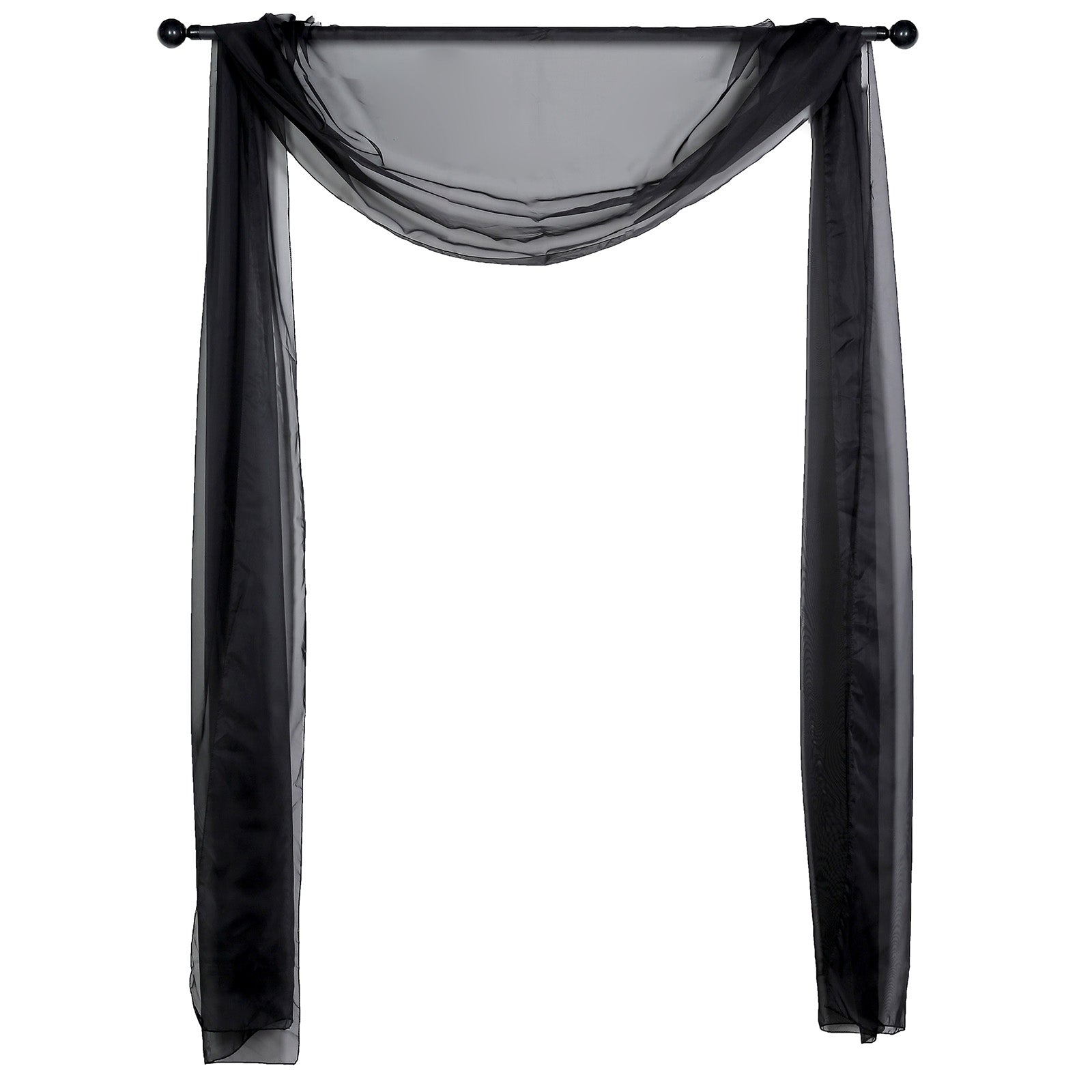 18 Feet Wedding Arch Drapery Fabric In Black Sheer Organza