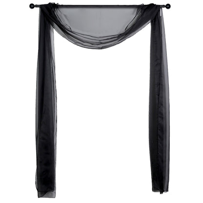 18 Feet Wedding Arch Drapery Fabric In Black Sheer Organza