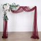 18ft Burgundy Sheer Organza Wedding Arch Drapery Fabric, Window Scarf Valance