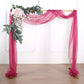 18ft Fuchsia Sheer Organza Wedding Arch Drapery Fabric, Window Scarf Valance