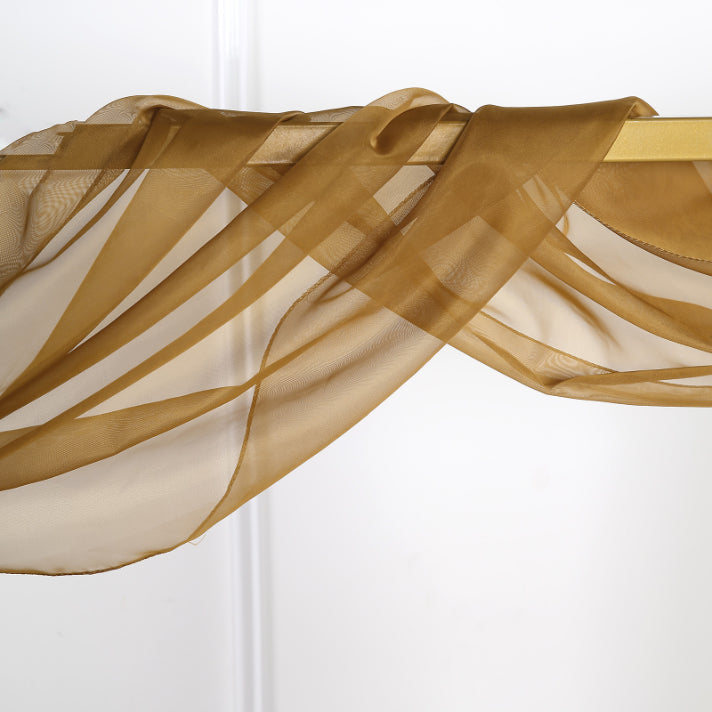Sheer Organza Window Scarf Valance In Gold 18 Feet 