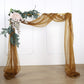 18ft Gold Sheer Organza Wedding Arch Drapery Fabric, Window Scarf Valance