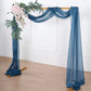 Navy Blue 18 Feet Arch Drapery Sheer Organza Fabric Window Scarf Valance 