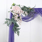 18 Feet Purple Organza Wedding Arch Drapery Fabric