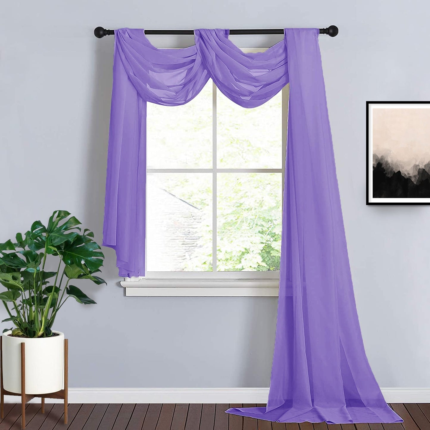 Purple Organza Fabric 18 Feet Wedding Arch Drapery