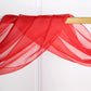 Red Sheer Organza Window Scarf Valance 18 Feet