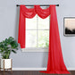 18 Feet Red Window Scarf Valance In Sheer Organza