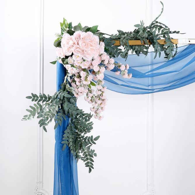 Window Scarf Valance In 18 Feet Royal Blue Organza