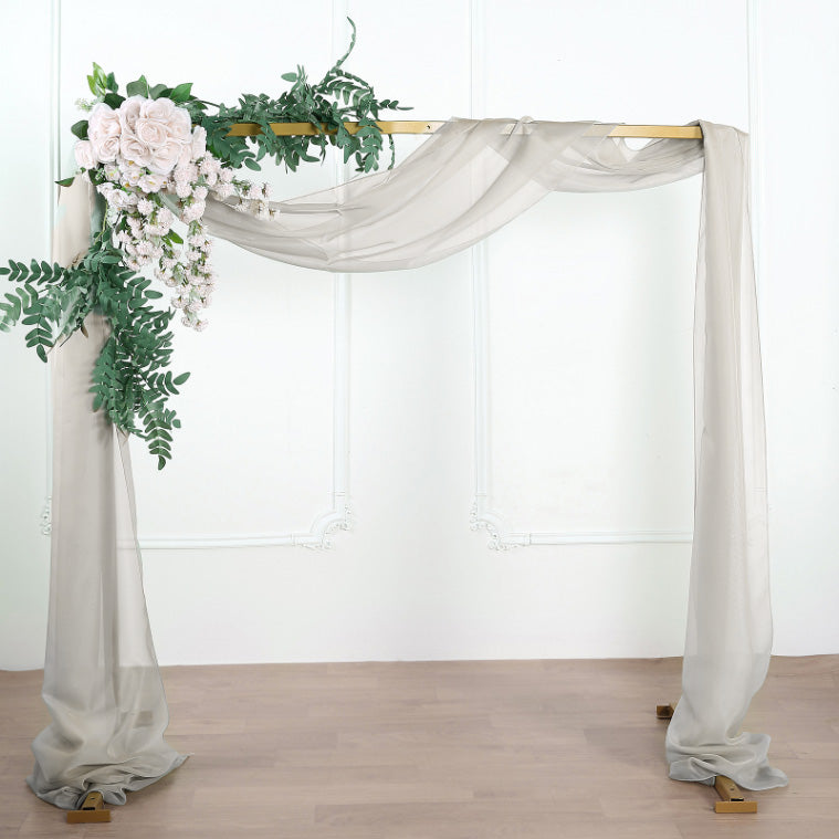 18ft Silver Sheer Organza Wedding Arch Drapery Fabric, Window Scarf Valance