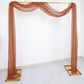 18 Feet Terracotta Sheer Organza Fabric Window Scarf Valance