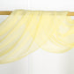 Yellow Color Arch Drapery Sheer Organza Fabric 18 Feet Window Scarf Valance 