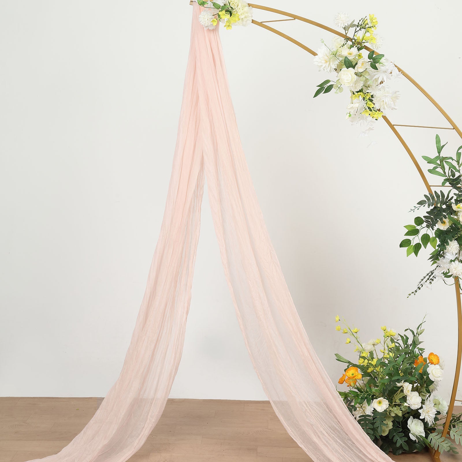 Gauze Cheesecloth Fabric 20 Feet Blush Rose Gold Window Drapes