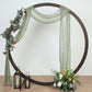 20ft Dusty Sage Green Gauze Cheesecloth Fabric Wedding Arch Decorations, Window Scarf Valance Drapes, Boho Arbor Curtain Panel