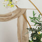 20 Feet Beige Fabric Window Scarf Cheesecloth