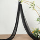20 Feet Black Color Cheesecloth Window Scarf Valance Drapes