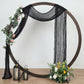 20ft Black Gauze Cheesecloth Fabric Wedding Arch Decorations, Window Scarf Valance Drapes, Boho Arbor Curtain Panel