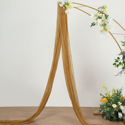 Ethereal Gold Gauze Cheesecloth Fabric for Weddings