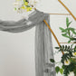 20 Feet Gray Fabric Window Scarf Cheesecloth