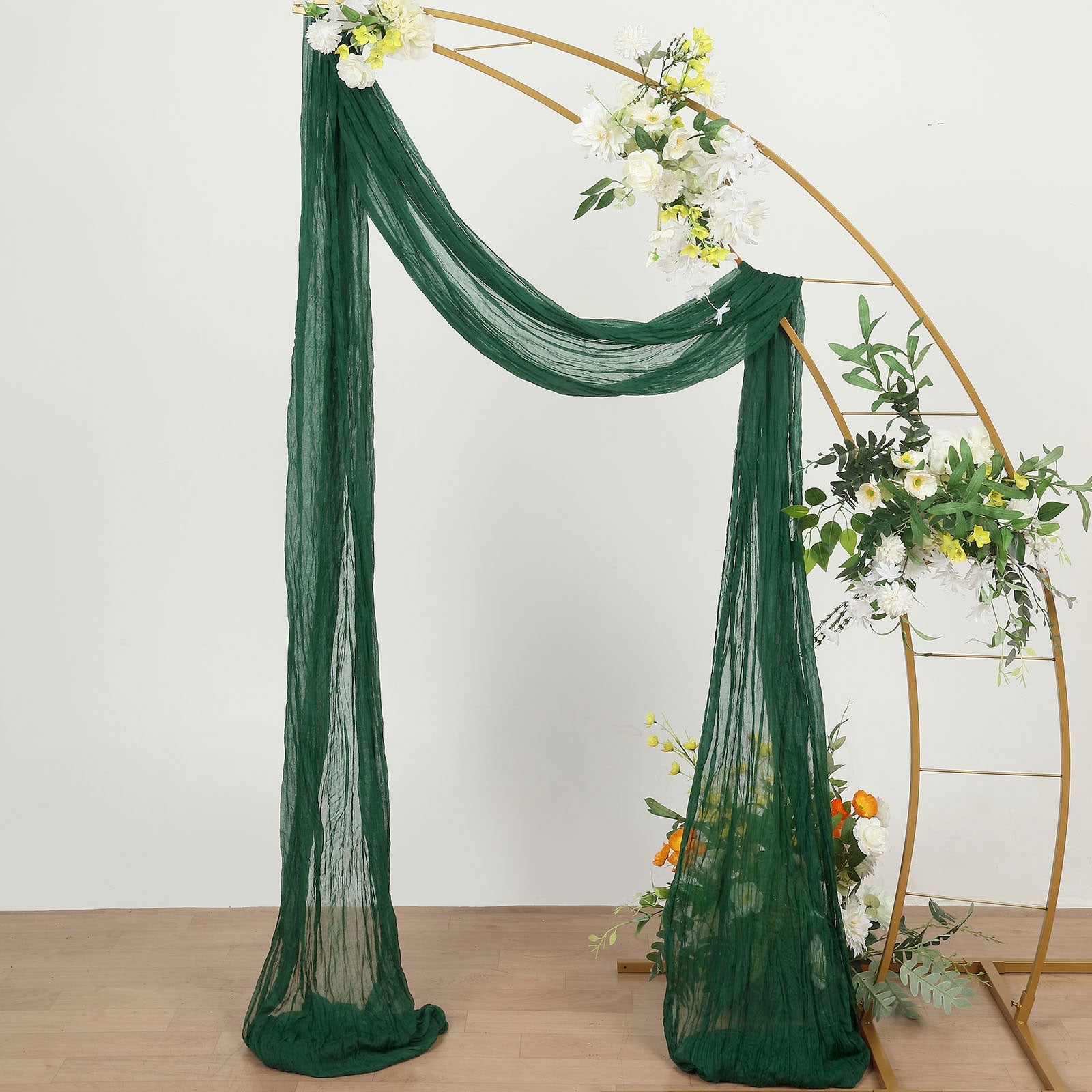 Hunter Emerald Green 20 Feet Window Valance In Cheesecloth Fabric