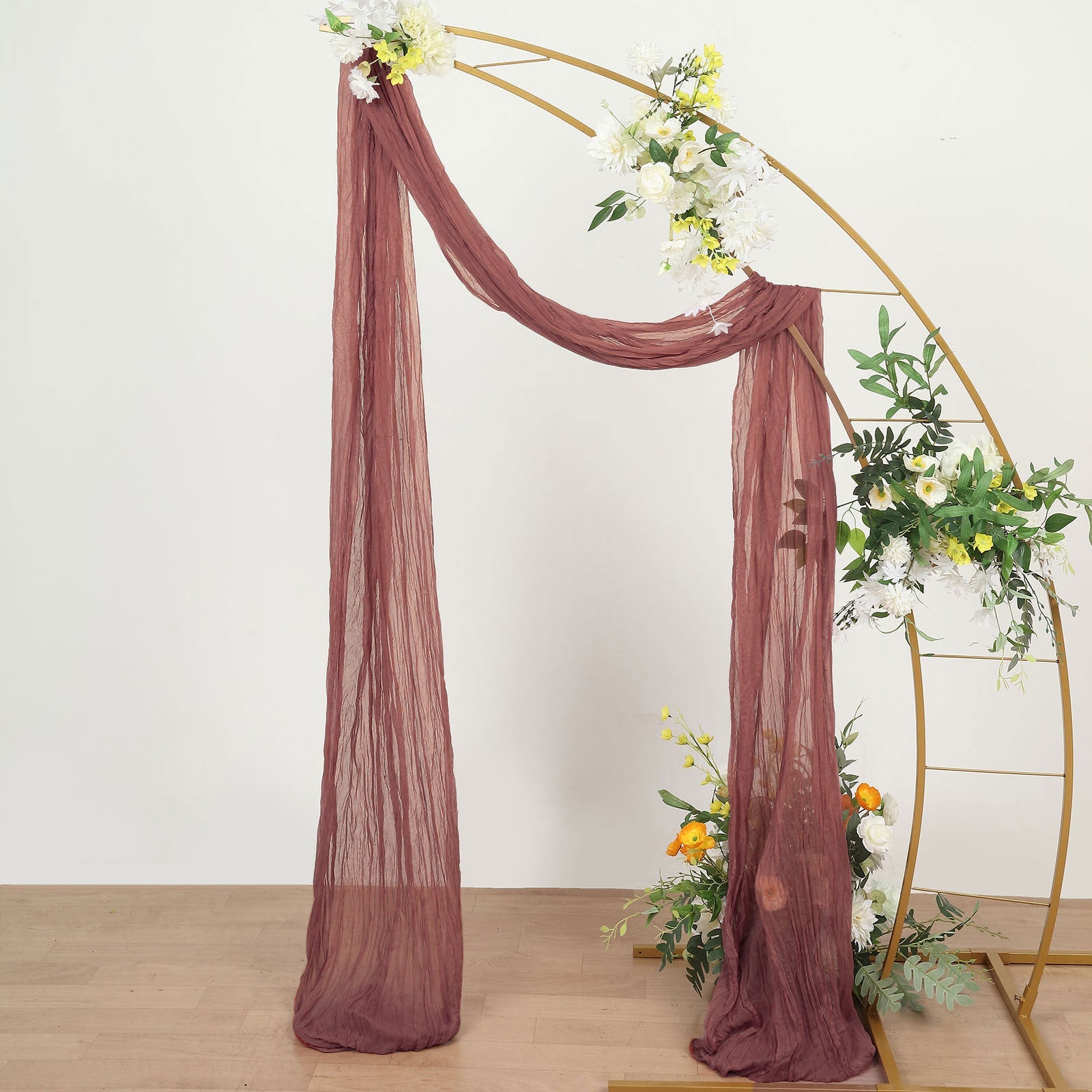 Mauve Cinnamon Rose Cheesecloth Window Drapes 20 Feet Gauze Fabric