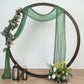 20ft Olive Green Gauze Cheesecloth Fabric Wedding Arch Decorations, Window Scarf Valance Drapes, Boho Arbor Curtain Panel