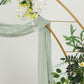 20 Feet Sage Green Fabric Window Scarf Cheesecloth