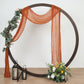 20ft Terracotta (Rust) Gauze Cheesecloth Fabric Wedding Arch Decorations, Window Scarf Valance Drapes, Boho Arbor Curtain Panel