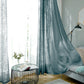 2 Pack Handmade Light Blue Faux Linen Curtains 52"x108", Curtain Panels With Chrome Grommets