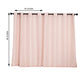 Blush faux linen curtain panels with chrome grommets, 52"x64".