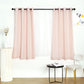 Handmade blush faux linen curtains with chrome grommets, 52"x64".