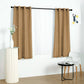 Handmade 52 Inch x 64 Inch Natural Faux Linen Curtains With Chrome Grommets 2 Pack