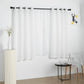 2 Pack White Faux Linen Curtains 52 Inch x 64 Inch With Chrome Grommets