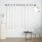 2 Pack | Handmade White Faux Linen Curtains 52"x64", Curtain Panels With Chrome Grommets