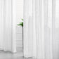 2 Pack | Handmade White Faux Linen Curtains 52"x96", Curtain Panels With Chrome Grommets