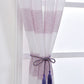 2 Pack White & Lavender Cabana Print Faux Linen Curtains Chrome Grommet 52 Inch x 108 Inch