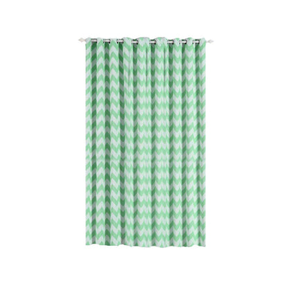 Mint chevron print blackout curtain panel, 52"x108" in size.