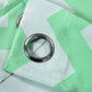 White and mint chevron print blackout curtain panel with grommets.