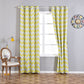 Pack Of 2 52 Inch x 108 Inch Chevron Design Thermal Blackout Curtains With Chrome Grommet In White & Yellow