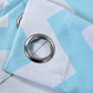 Chrome Grommet Thermal Blackout Window Treatment 2 Panels 52 Inch x 84 Inch In White & Baby Blue Chevron Design