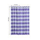 White and lavender lilac striped blackout curtains with chrome grommets.