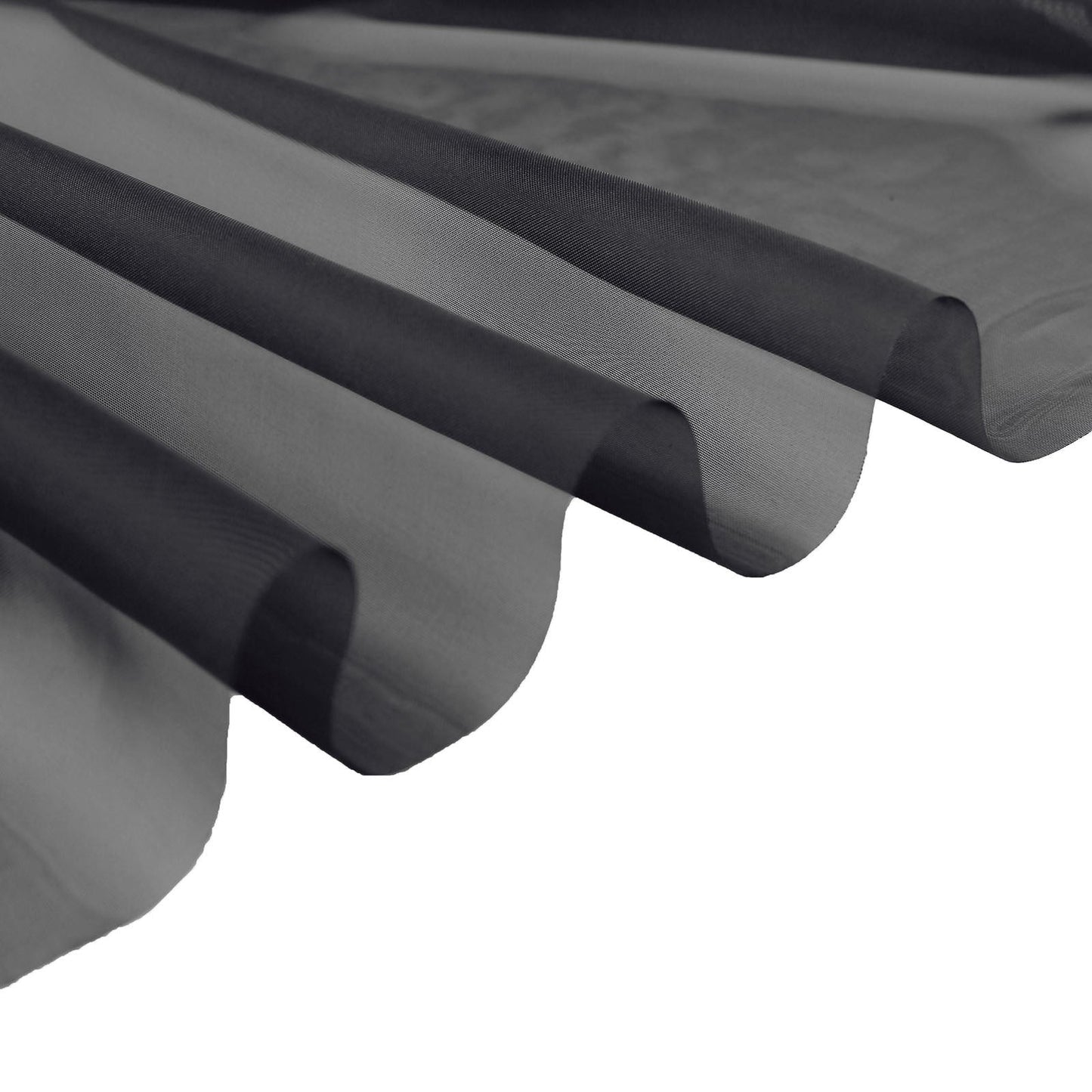 5 Feet x 14 Feet Chiffon Curtain Panel Black Durable Flame Resistant Backdrop Ceiling Drapery With Rod Pocket