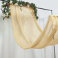 5 Feet x 14 Feet Chiffon Curtain Panel Champagne Durable Flame Resistant Backdrop Ceiling Drapery With Rod Pocket