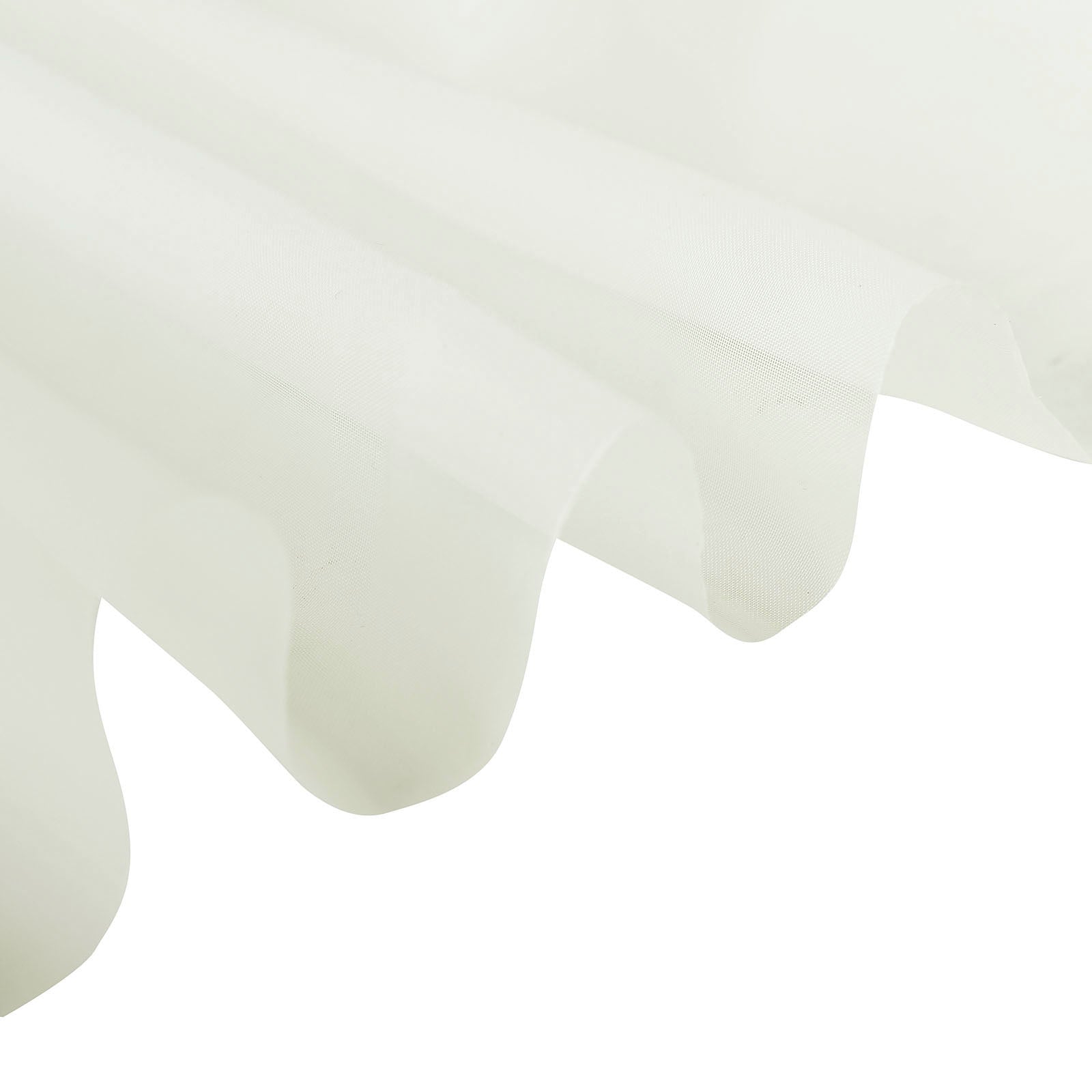 Ivory Chiffon Curtain Panel 5 Feet x 14 Feet Durable Flame Resistant Backdrop Ceiling Drapery With Rod Pocket