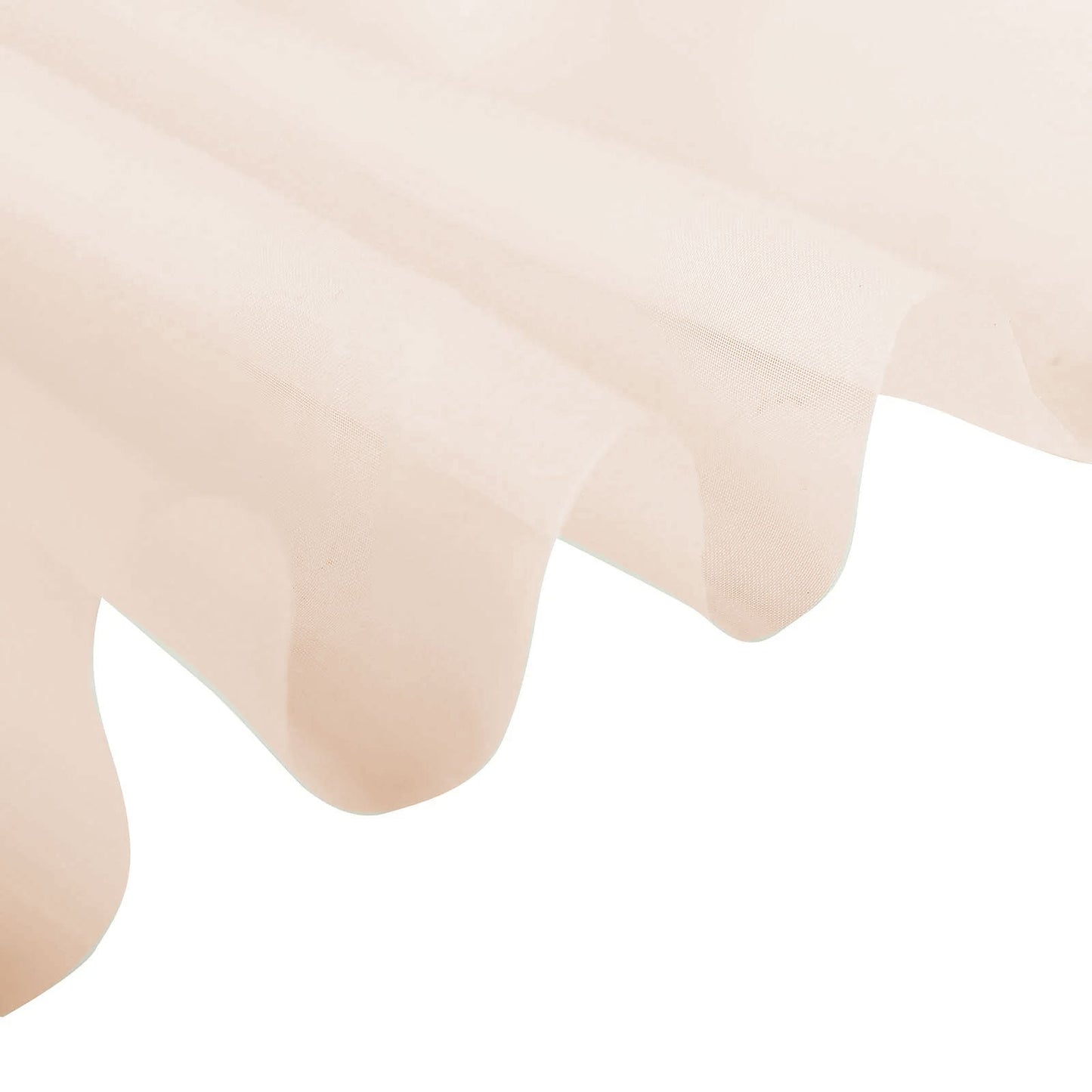 Nude chiffon curtain panel, durable and flame resistant, ideal for drapery.
