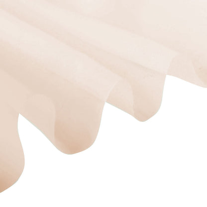 Nude chiffon curtain panel, durable and flame resistant, ideal for drapery.