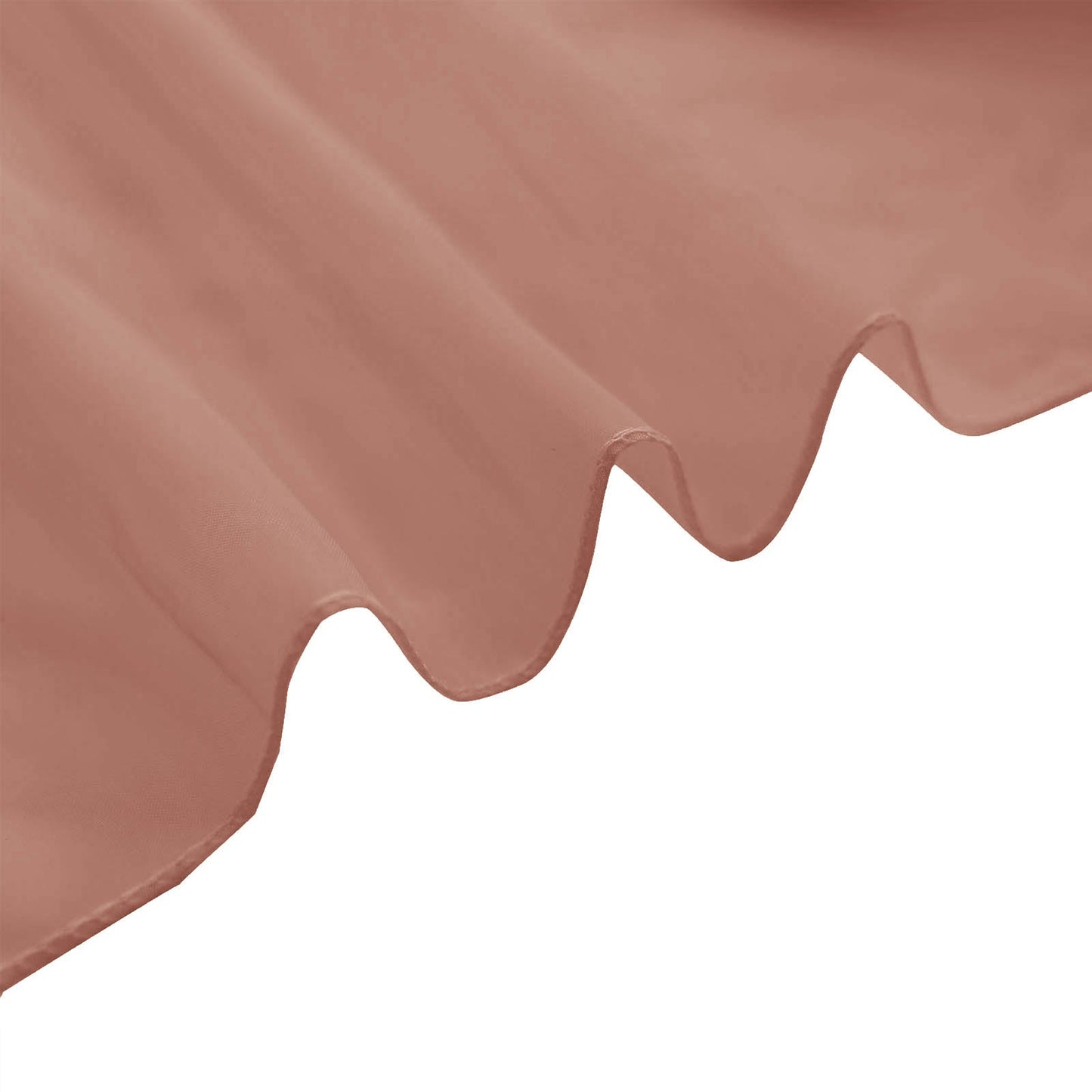 Terracotta chiffon curtain panel, durable and flame resistant.